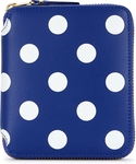 Harvey Nichols - COMME DES GARÇONS Polka Dot Bi-Fold Wallet Blue $145 + $21.99 Shipping