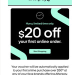 Afterpay: $20 off Your First Online Order ($50 Min Spend)
