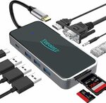 10% off USB C Hub 10 in 1 Ethernet, HDMI, VGA, USB 3.0, 3.5mm $25.84 + Delivery ($0 with Prime/ $39 Spend) @ JIASG-AU Amazon AU