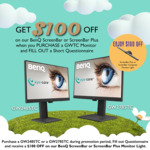 (SAVE $100) ScreenBar Monitor Light + 24" USB-C Eye-care Monitor ($378 after discount) @ BenQ