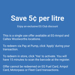 Extra $0.05/L off Fuel @ EG Fuel via EG Club App