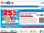 Toys R Us Family & Friends - 25% off Toys Coupon (Exclusions Apply)