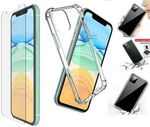 Acrylic Clear Tough Cover Case with Glass Screen Protector for iPhone 14 13 12 11 Pro Xs Max 8 7 6 $7.49 Delivered @ Ab eBay
