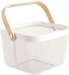 Steel Mesh Basket with Wooden Handle White $9.98  + Delivery ($0 with Prime/ $59 Spend) @ Amazon AU