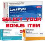 50x Lorastyne 10mg, Loratadine (Pharmacy Action) + Bonus Cetirizne or Loratadine $9.39 Delivered @ PharmacySavings
