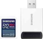 SAMSUNG PRO Ultimate SD Card + Reader 512GB $73.66, EVO Plus 128GB (Expired) + Del ($0 with Prime/ $59 Spend) @ Amazon US via AU