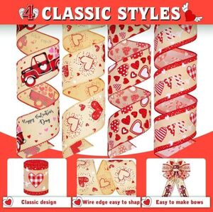 4 Rolls of 460cm × 6.4cm Valentine Ribbon $19.99 (RRP $29.99) & Free Delivery @ ozshopper-no1 via eBay