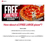 Free Large Pizza with $35 Pick up Order or $53 Delivery Order, until 4PM Daily from 12 to 15 Feb & on 17 Feb @ Pizza Hut