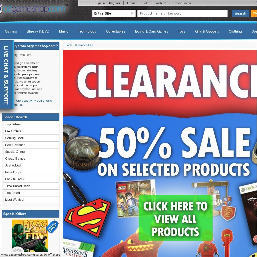 Clearence Sale at Oz Game Shop - OzBargain