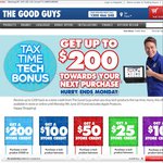 Tax Time Tech Bonus @ The Good Guys. Get up to $200 Credit. In Store and Online. Ends Monday