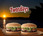 Hungry Jacks Twodays - Buy a Burger on Tuesday and Get 1 Free * Selected Burgers Only