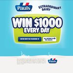 Win $1000 Daily until Aug 31 with Purchase of 2L or 3L Pauls Milk