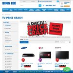 TV Price Crash Sale - Samsung, Sony & LG @ Bing Lee
