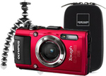 Olympus TG-3 Red Waterproof Compact Camera Bonus Gorillapod & Acme Case $349 pickup Camera House
