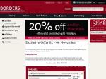 Borders - 20% off Everything Online