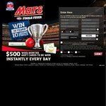 Win a 10 Year AFL Grand Final Pass, 1 of 21 $500 Woolworths Voucher - Purchase Mars @ Woolworths