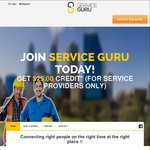 Join Service Guru for Free (Trade Service Providers) and Receive $25 Credit