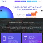 OVO Mobile - 50GB for $59.95/Month Data SIM (No Contract), + More