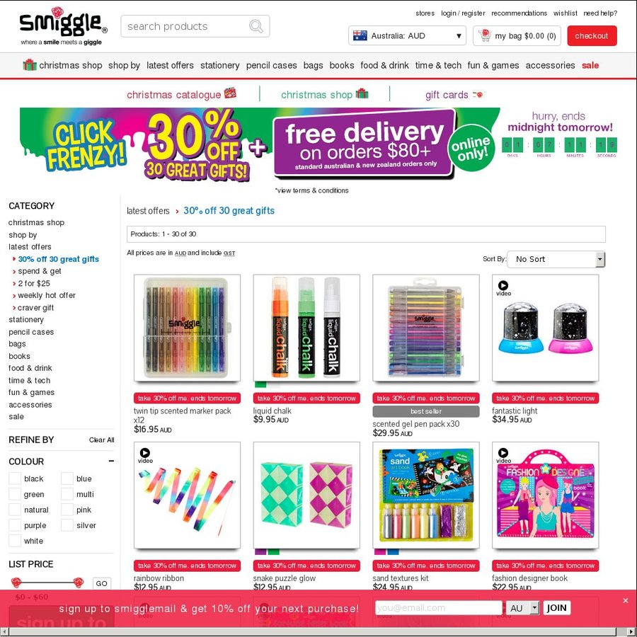 30 off 30 Products Free Delivery on Orders 80+ Smiggle OzBargain 30 off 30 Products Free Delivery on Orders 80+ Smiggle OzBargain