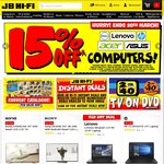 15% off Lenovo, Acer, Asus, Dell & HP Computers* until Monday 20th March @ JB Hi-Fi (Lot of Exclusions)