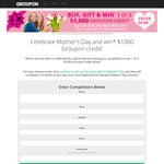 Win 1 of 3 $1,000 Groupon Credits from Groupon