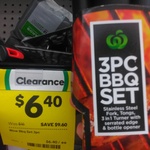 3-Piece BBQ Set - $6.40 (Save $9.60) at Woolworths