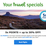 Flybuys Travel - 5x Points All Virgin Domestic Flights + up to 30% off Selected Virgin Flights