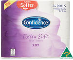 Confidence Toilet Tissue 3ply 24pk $8 (18 Cents Per 100 Sheets) - Normally $8.49 @ ALDI