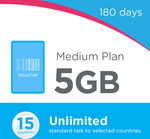 Lebara Mobile - 5GB Data + Unltd Calls/Texts + 15 Countries: $109 for 180 Days ($18.20/Month)