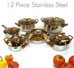 Superior Quality 12 Piece Stainless Steel Cookware Set $29.95 From Deals Direct