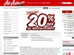 AirAsia 20% off all airfares