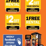 Free 2 Rentals & 2 x $2 off Codes @ Video Ezy Express Kiosks