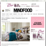 Win a Wallace Cotton Flowerbed Duvet Set and Throw Worth $299 from MiNDFOOD