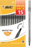 BIC Round Stic Ballpoint Pens Medium Point - Black or Assorted, Pouch of 15 $2.25 + Delivery (Free with Prime) @ Amazon AU