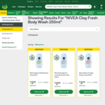 NIVEA Clay Fresh Body Wash 250ml $2.80 @ Woolworths