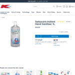 Swisscare Hand Sanitizer 1 Litre for $10 @ Kmart