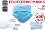 3 Layer Protective Disposable Face Mask (50 Pack) $29.95 + $5 Delivery @ Mask Supplies