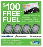 Bonus $100 Coles Express gc for Purchasing 4 Tyres at Kmart - Dunlop, Bridgestone, Goodyear