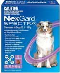 NexGard Spectra 6-Pack Medium Dog 15.1 to 30kg $89.99 + Post ($0 to Metro, 15% Cashrewards Cashback, 20% with CR Max) @ Petbarn