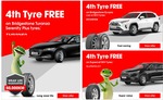 4th Tyre Free on Ecopia Car & SUV Tyres, Turanza Serenity Plus Car Tyres or Supercat SUV Tyres @ Bridgestone