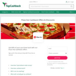 Pizza Hut: 80% Cashback (Capped at $10 per Member) @ TopCashback AU