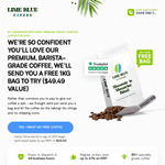 Free 1kg Coffee Bean Sample (Moments to Memories Blend) + Free Delivery (Businesses Only) @ Lime Blue Coffee