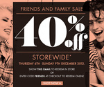 40% off Store Wide at GUESS Instore or Online from Thursday to Sunday 