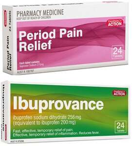 24x Period Pain Relief (Naproxen) + 24x Ibuprovance $10.99 Delivered @ PharmacySavings