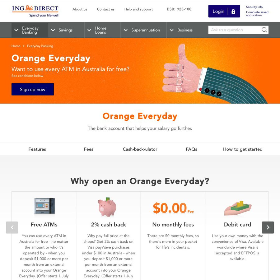 ING Direct Orange Everyday All Australian ATM Fees Rebated + 2 Paywave Cashback (1,000 ING Direct Orange Everyday All Australian ATM Fees Rebated + 2 Paywave Cashback (1,000
