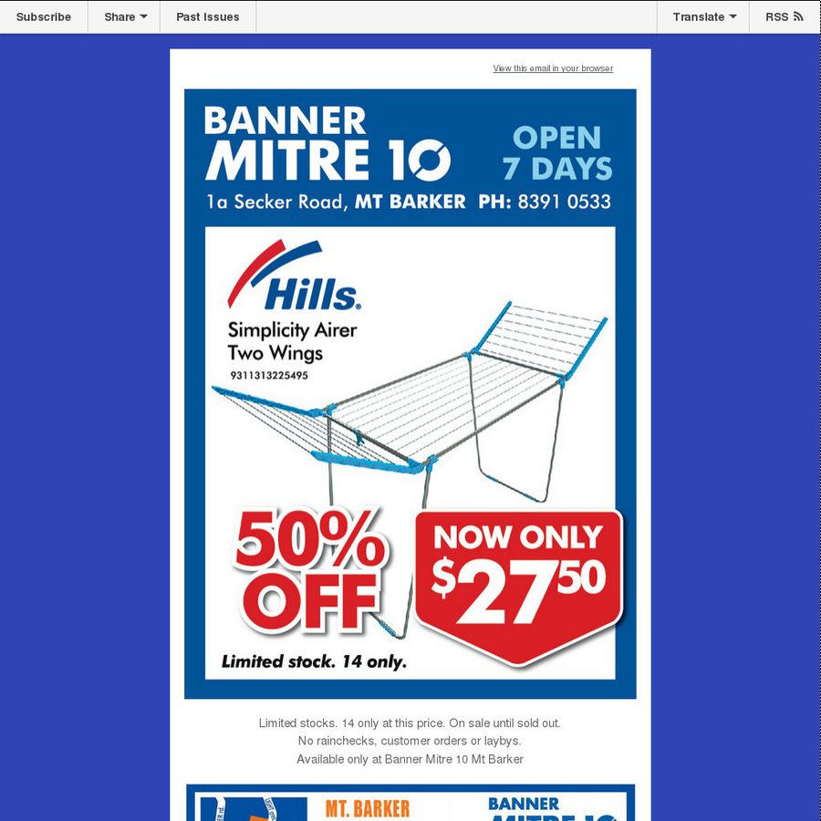 Hills clothes discount airer mitre 10