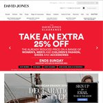 David Jones Sales - Take Another 25% off