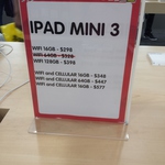 iPad Mini 3 Clearance at Dick Smith (Wi-Fi 16GB $298, 64GB $328; Cellular 16GB $348, 64GB $447)