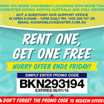 Blockbuster Kiosk/Video Ezy Express Kiosk - Rent One, Get One Free