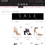 Take an Extra 20% off Our Last Pairs @ Siren Shoes